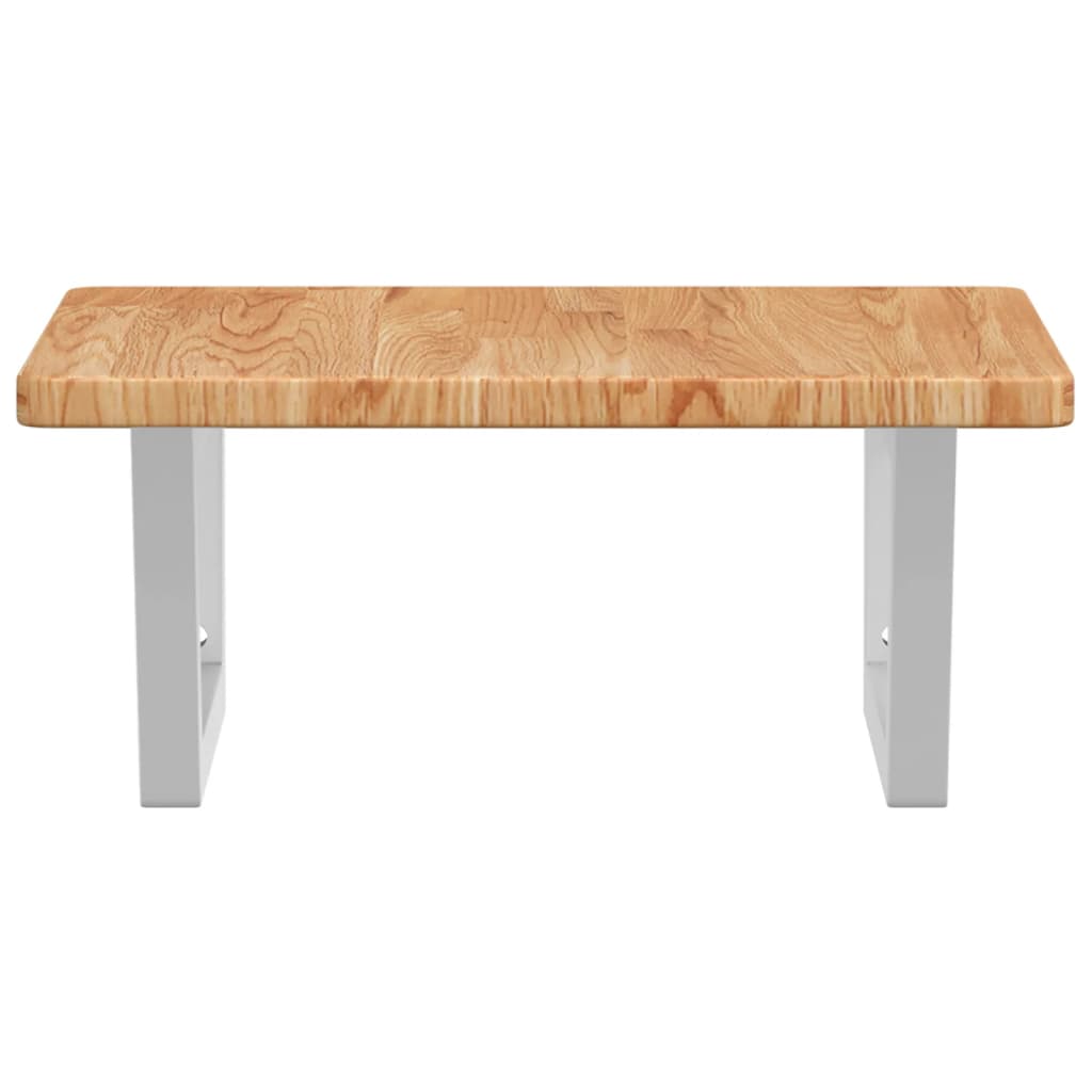 vidaXL Ράφι Νιπτήρα Τοίχου από Ατσάλι / Μασίφ Ξύλο Δρυός