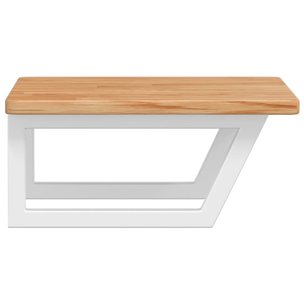 vidaXL Ράφι Νιπτήρα Τοίχου από Ατσάλι / Μασίφ Ξύλο Δρυός