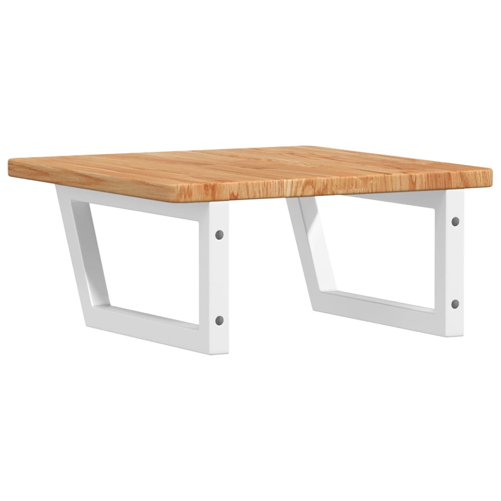 vidaXL Ράφι Νιπτήρα Τοίχου από Ατσάλι / Μασίφ Ξύλο Δρυός