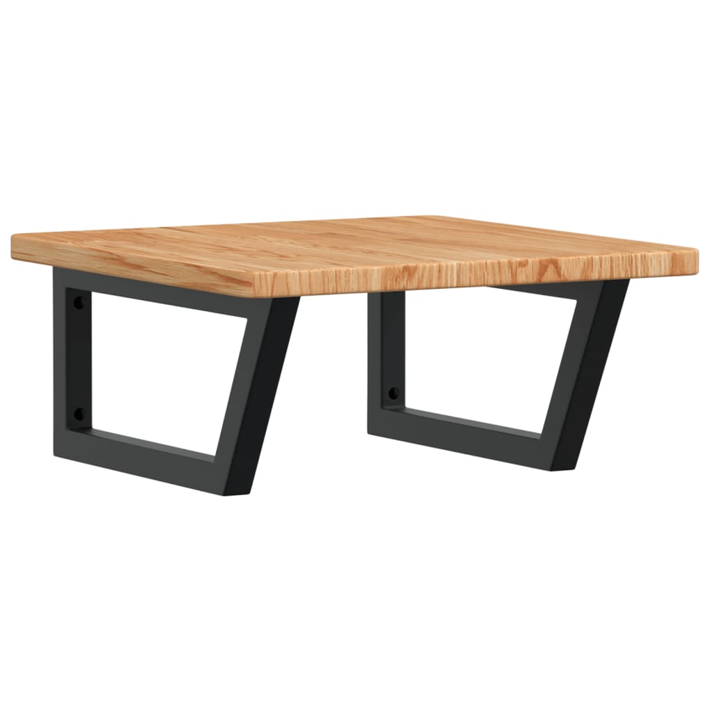 vidaXL Ράφι Νιπτήρα Τοίχου από Ατσάλι / Μασίφ Ξύλο Δρυός