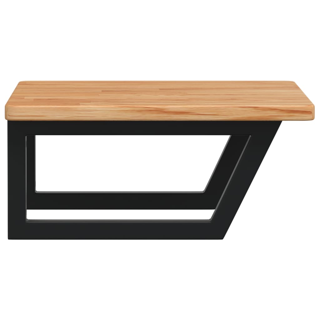 vidaXL Ράφι Νιπτήρα Τοίχου από Ατσάλι / Μασίφ Ξύλο Δρυός