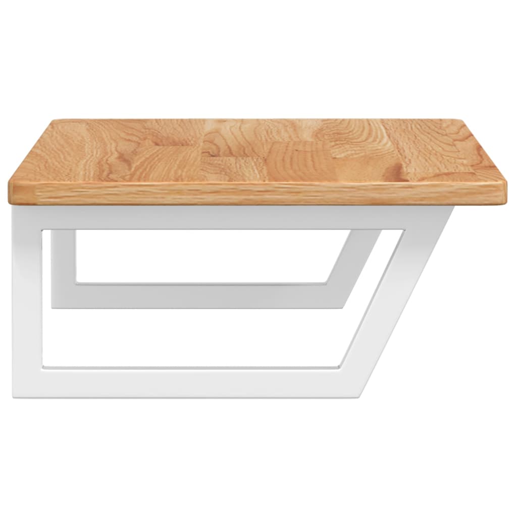 vidaXL Ράφι Νιπτήρα Τοίχου από Ατσάλι / Μασίφ Ξύλο Δρυός