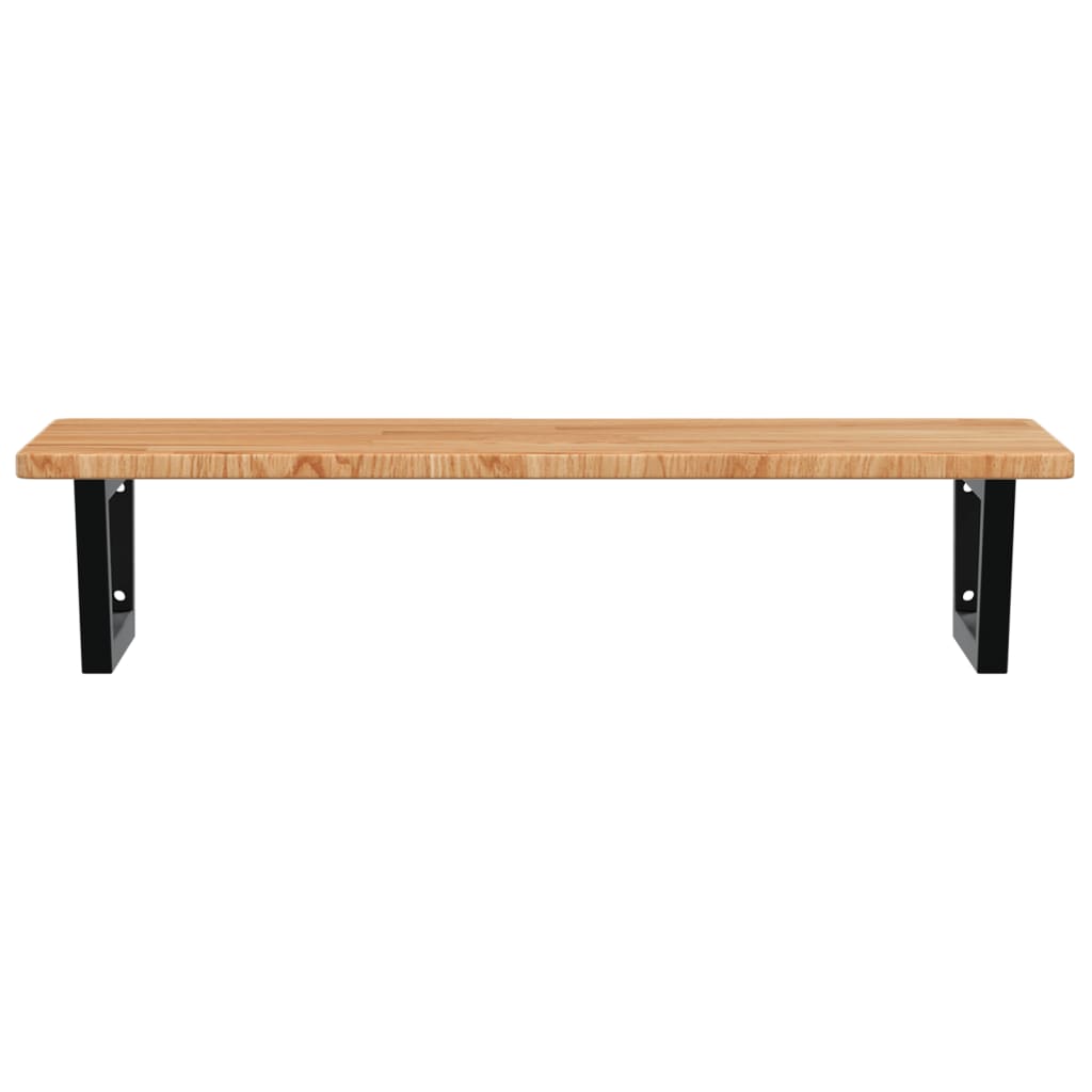 vidaXL Ράφι Νιπτήρα Τοίχου από Ατσάλι / Μασίφ Ξύλο Δρυός