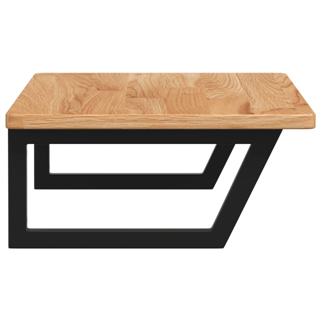 vidaXL Ράφι Νιπτήρα Τοίχου από Ατσάλι / Μασίφ Ξύλο Δρυός