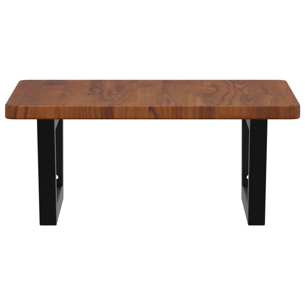 vidaXL Ράφι Νιπτήρα Τοίχου από Ατσάλι / Μασίφ Ξύλο Δρυός