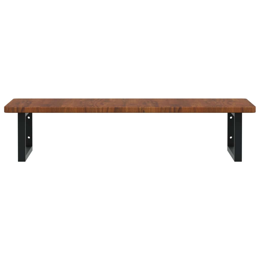 vidaXL Ράφι Νιπτήρα Τοίχου από Ατσάλι / Μασίφ Ξύλο Δρυός