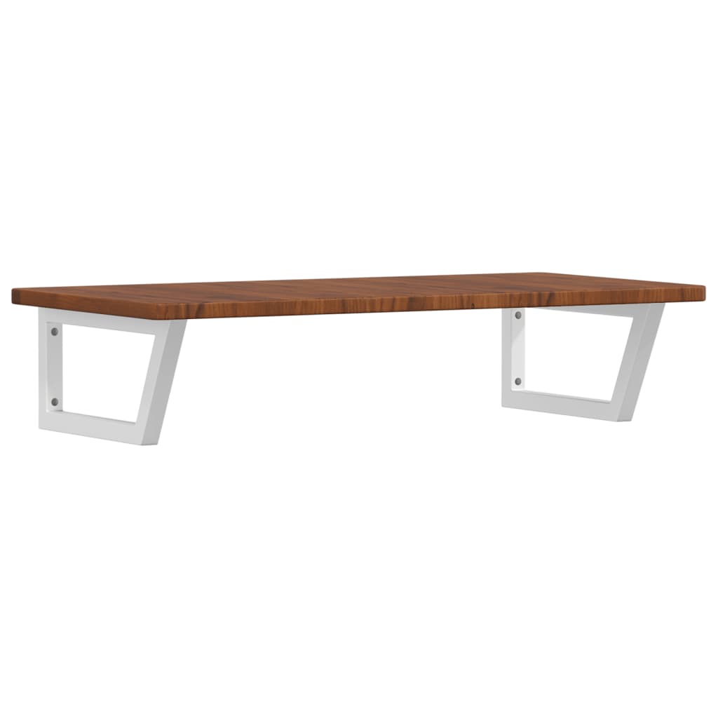 vidaXL Ράφι Νιπτήρα Τοίχου από Ατσάλι / Μασίφ Ξύλο Δρυός