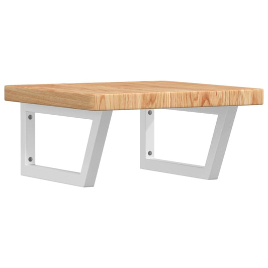 vidaXL Ράφι Νιπτήρα Τοίχου από Ατσάλι / Μασίφ Ξύλο Δρυός