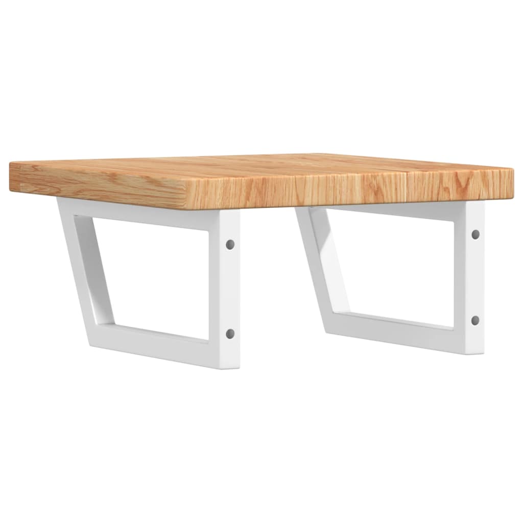 vidaXL Ράφι Νιπτήρα Τοίχου από Ατσάλι / Μασίφ Ξύλο Δρυός