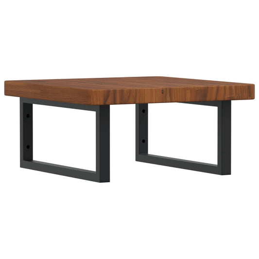 vidaXL Ράφι Νιπτήρα Τοίχου από Ατσάλι / Μασίφ Ξύλο Δρυός