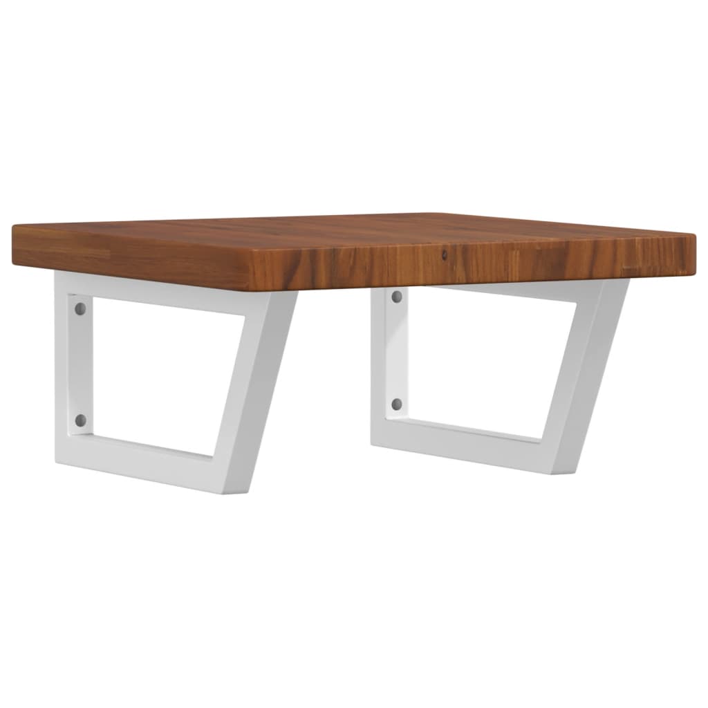 vidaXL Ράφι Νιπτήρα Τοίχου από Ατσάλι / Μασίφ Ξύλο Δρυός