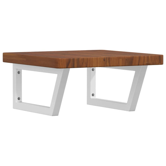 vidaXL Ράφι Νιπτήρα Τοίχου από Ατσάλι / Μασίφ Ξύλο Δρυός