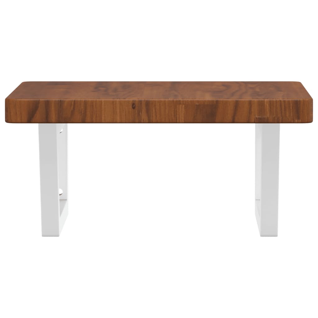 vidaXL Ράφι Νιπτήρα Τοίχου από Ατσάλι / Μασίφ Ξύλο Δρυός