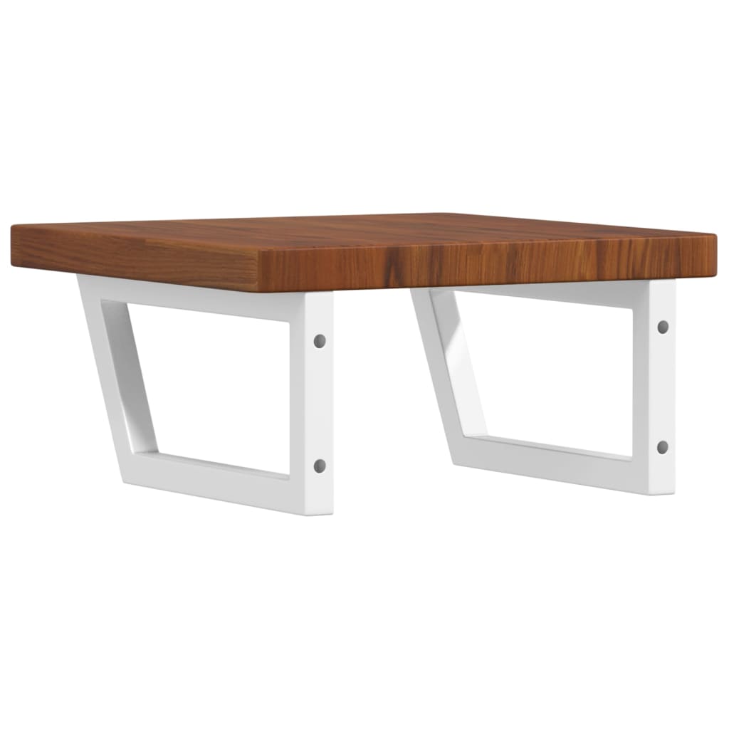 vidaXL Ράφι Νιπτήρα Τοίχου από Ατσάλι / Μασίφ Ξύλο Δρυός