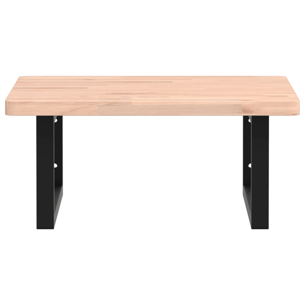 vidaXL Ράφι Νιπτήρα Τοίχου από Ατσάλι / Μασίφ Ξύλο Οξιάς