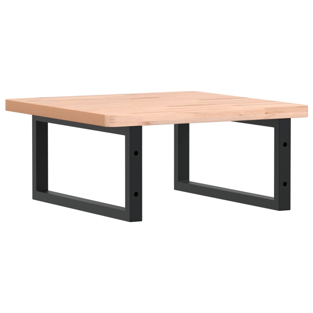 vidaXL Ράφι Νιπτήρα Τοίχου από Ατσάλι / Μασίφ Ξύλο Οξιάς