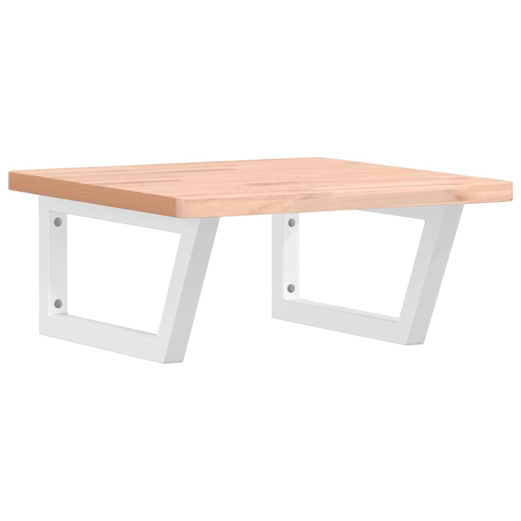 vidaXL Ράφι Νιπτήρα Τοίχου από Ατσάλι / Μασίφ Ξύλο Οξιάς