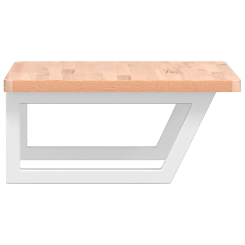 vidaXL Ράφι Νιπτήρα Τοίχου από Ατσάλι / Μασίφ Ξύλο Οξιάς