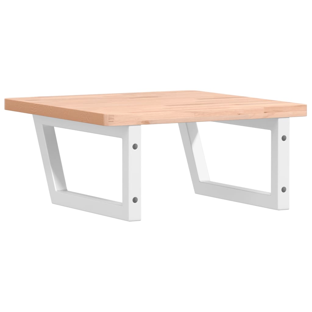 vidaXL Ράφι Νιπτήρα Τοίχου από Ατσάλι / Μασίφ Ξύλο Οξιάς