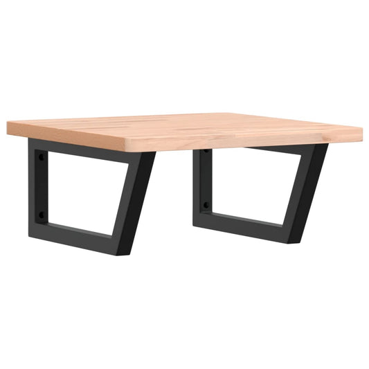 vidaXL Ράφι Νιπτήρα Τοίχου από Ατσάλι / Μασίφ Ξύλο Οξιάς