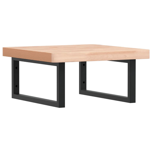 vidaXL Ράφι Νιπτήρα Τοίχου από Ατσάλι / Μασίφ Ξύλο Οξιάς