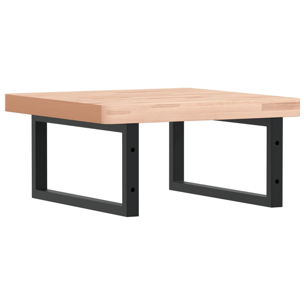 vidaXL Ράφι Νιπτήρα Τοίχου από Ατσάλι / Μασίφ Ξύλο Οξιάς