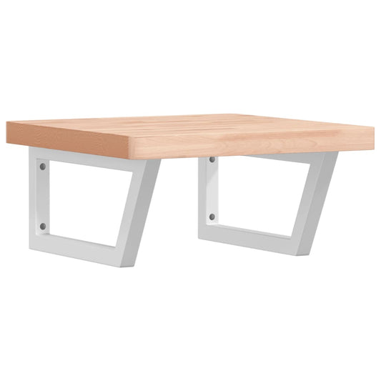 vidaXL Ράφι Νιπτήρα Τοίχου από Ατσάλι / Μασίφ Ξύλο Οξιάς