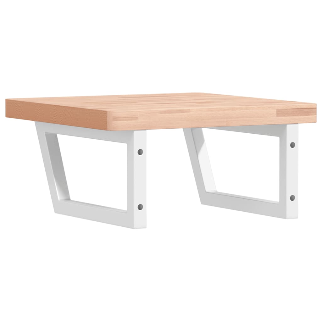 vidaXL Ράφι Νιπτήρα Τοίχου από Ατσάλι / Μασίφ Ξύλο Οξιάς