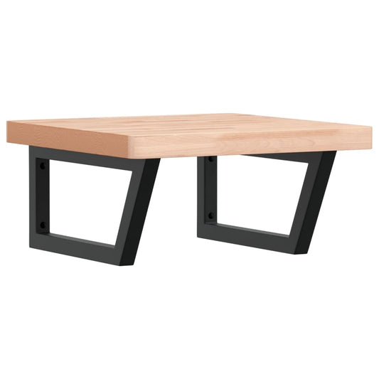 vidaXL Ράφι Νιπτήρα Τοίχου από Ατσάλι / Μασίφ Ξύλο Οξιάς