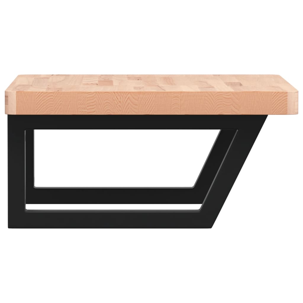 vidaXL Ράφι Νιπτήρα Τοίχου από Ατσάλι / Μασίφ Ξύλο Οξιάς