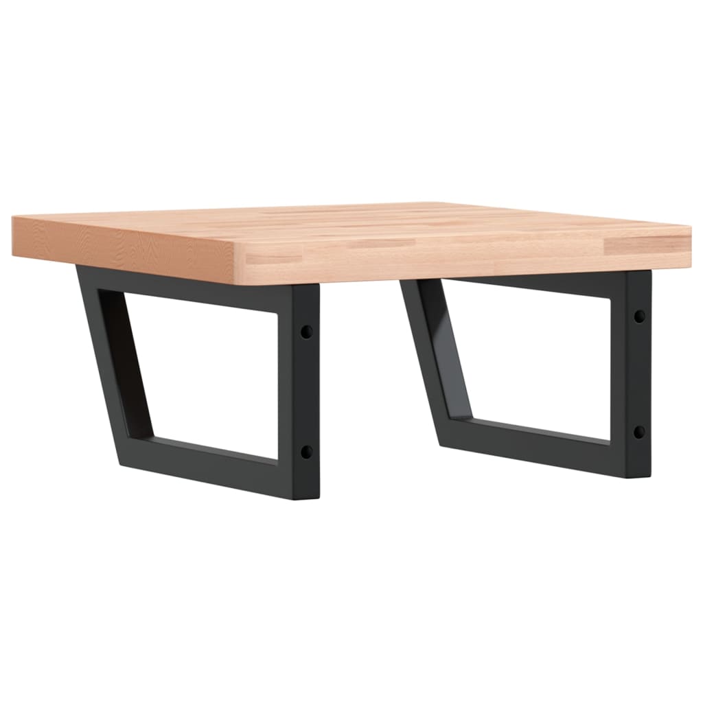 vidaXL Ράφι Νιπτήρα Τοίχου από Ατσάλι / Μασίφ Ξύλο Οξιάς