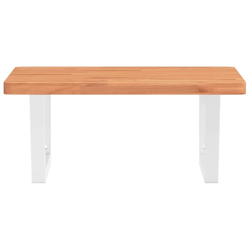 vidaXL Ράφι Νιπτήρα Τοίχου από Ατσάλι / Μασίφ Ξύλο Οξιάς