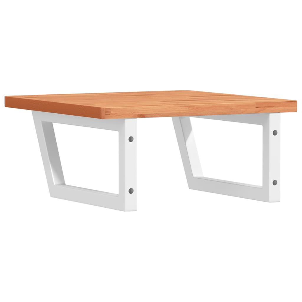 vidaXL Ράφι Νιπτήρα Τοίχου από Ατσάλι / Μασίφ Ξύλο Οξιάς