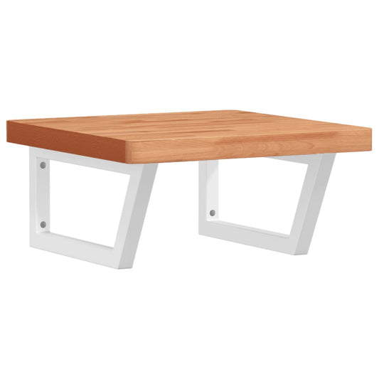 vidaXL Ράφι Νιπτήρα Τοίχου από Ατσάλι / Μασίφ Ξύλο Οξιάς