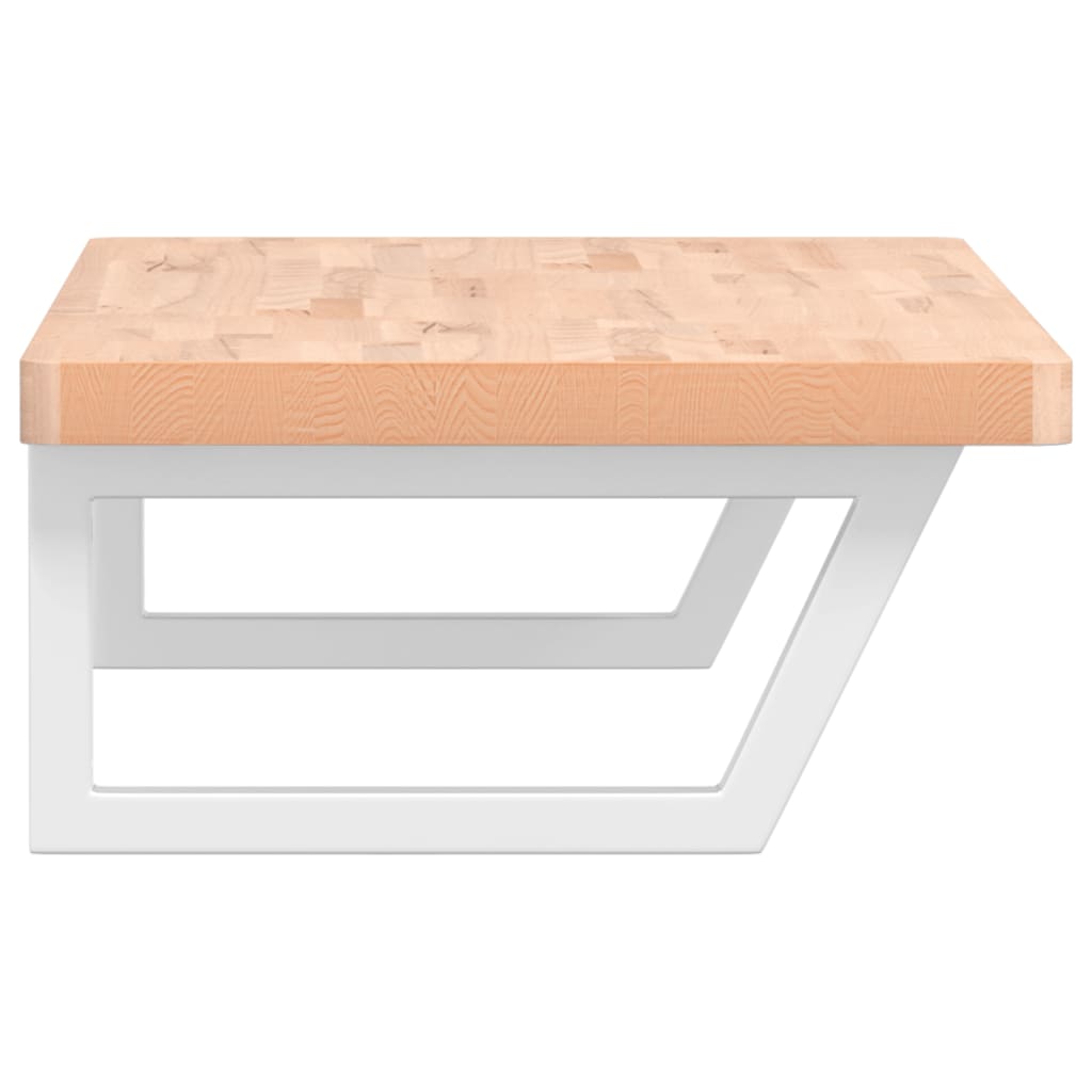 vidaXL Ράφι Νιπτήρα Τοίχου από Ατσάλι / Μασίφ Ξύλο Οξιάς