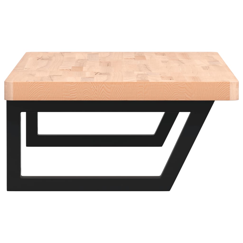 vidaXL Ράφι Νιπτήρα Τοίχου από Ατσάλι / Μασίφ Ξύλο Οξιάς