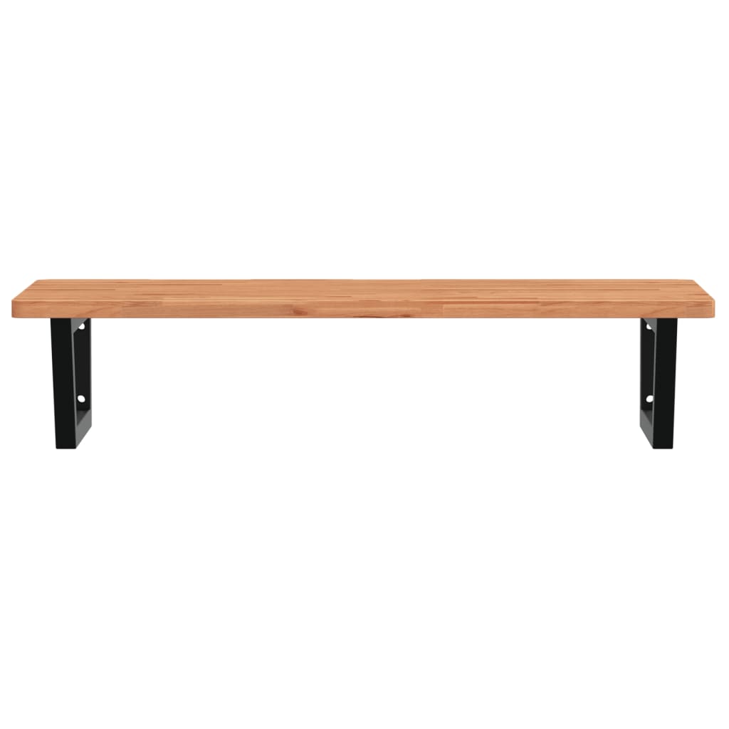 vidaXL Ράφι Νιπτήρα Τοίχου από Ατσάλι / Μασίφ Ξύλο Οξιάς