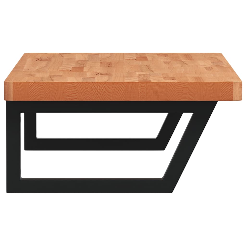 vidaXL Ράφι Νιπτήρα Τοίχου από Ατσάλι / Μασίφ Ξύλο Οξιάς