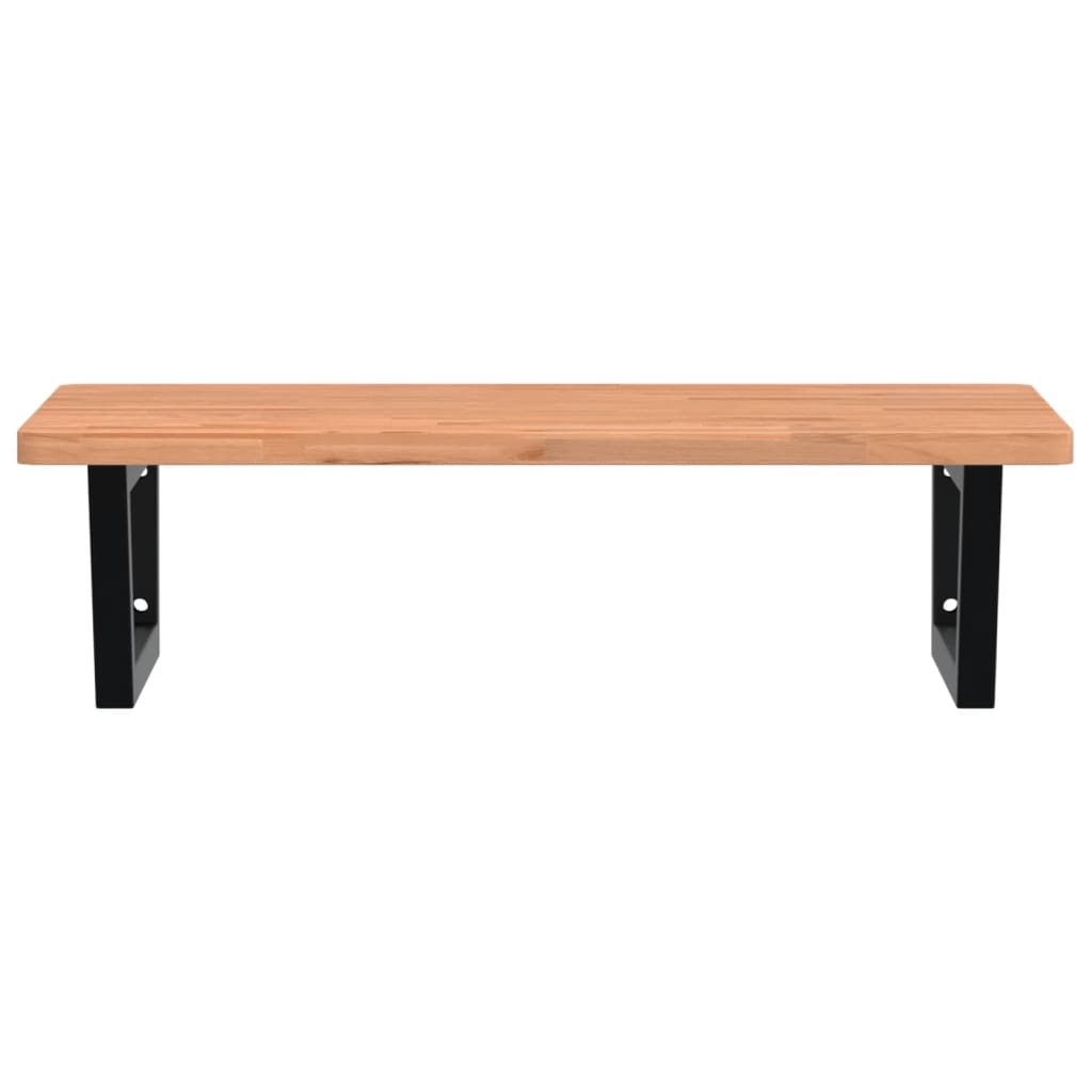 vidaXL Ράφι Νιπτήρα Τοίχου από Ατσάλι / Μασίφ Ξύλο Οξιάς