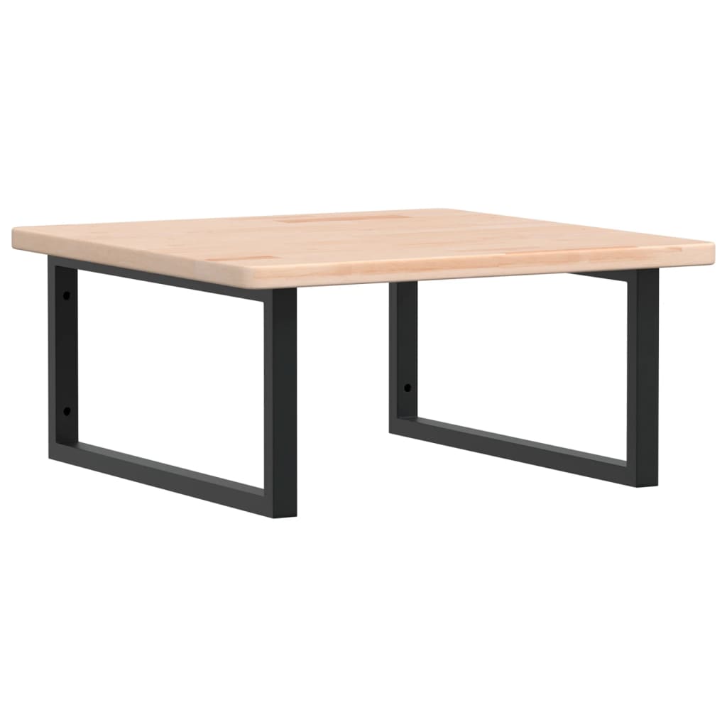 vidaXL Ράφι Νιπτήρα Τοίχου από Ατσάλι / Μασίφ Ξύλο Δρυός