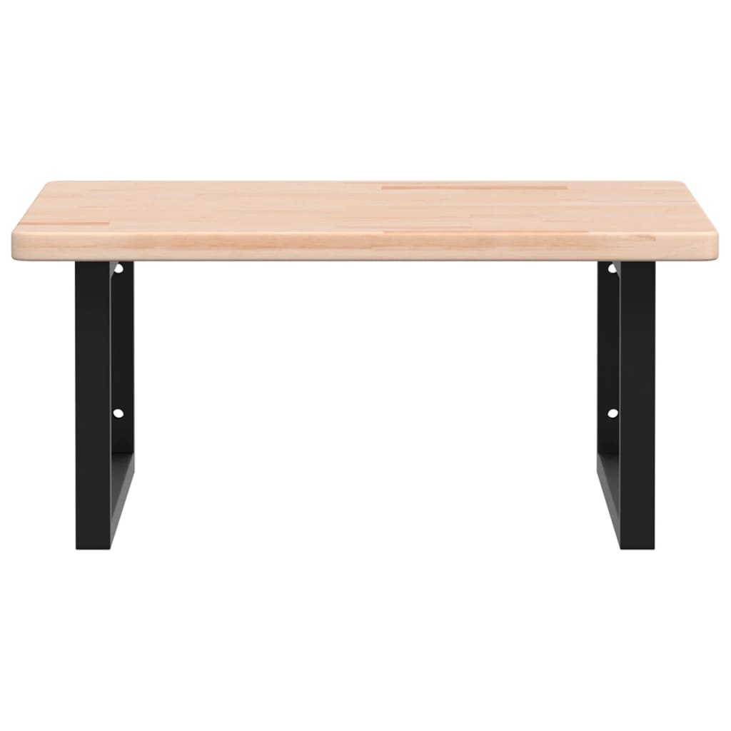 vidaXL Ράφι Νιπτήρα Τοίχου από Ατσάλι / Μασίφ Ξύλο Δρυός