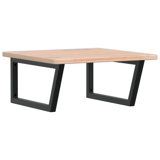 vidaXL Ράφι Νιπτήρα Τοίχου από Ατσάλι / Μασίφ Ξύλο Δρυός