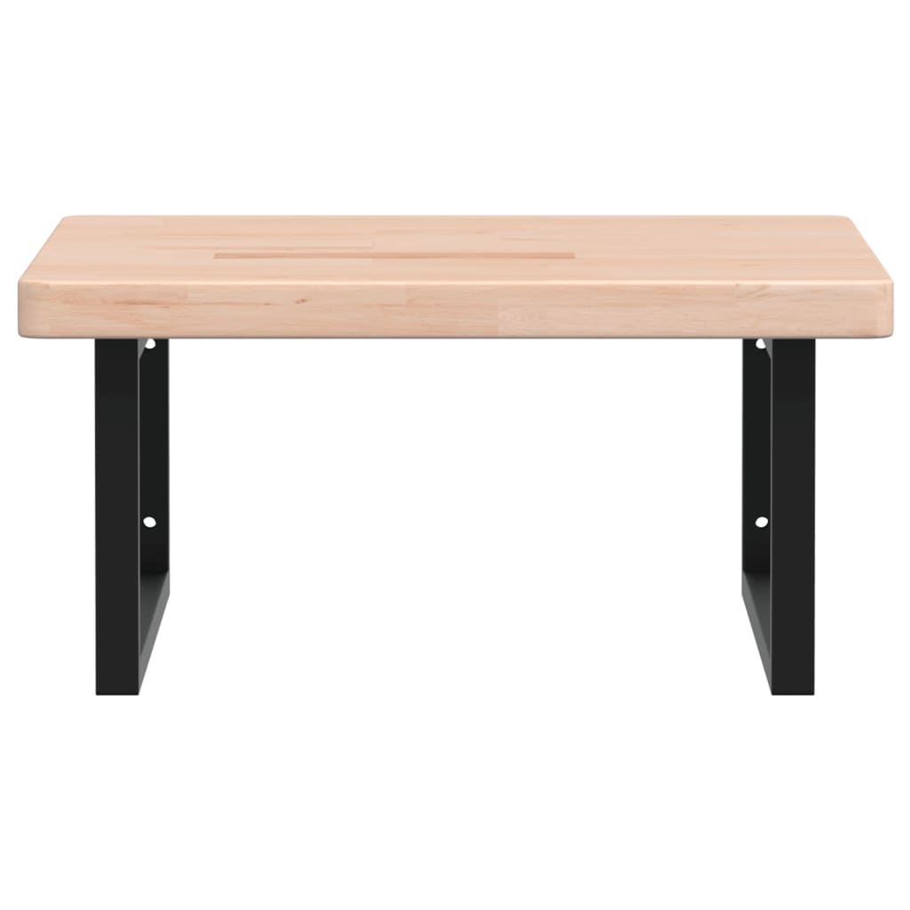 vidaXL Ράφι Νιπτήρα Τοίχου από Ατσάλι / Μασίφ Ξύλο Δρυός