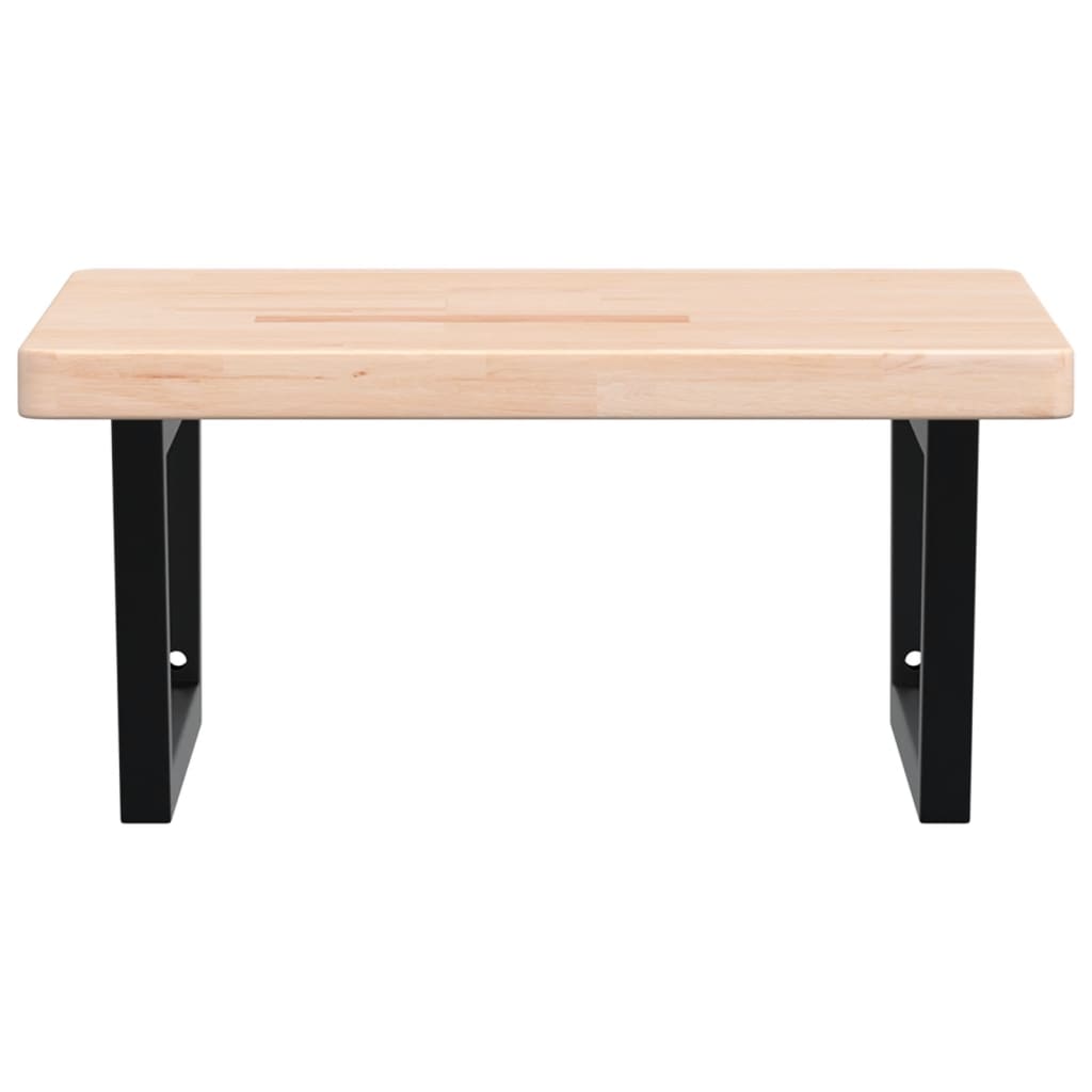 vidaXL Ράφι Νιπτήρα Τοίχου από Ατσάλι / Μασίφ Ξύλο Δρυός