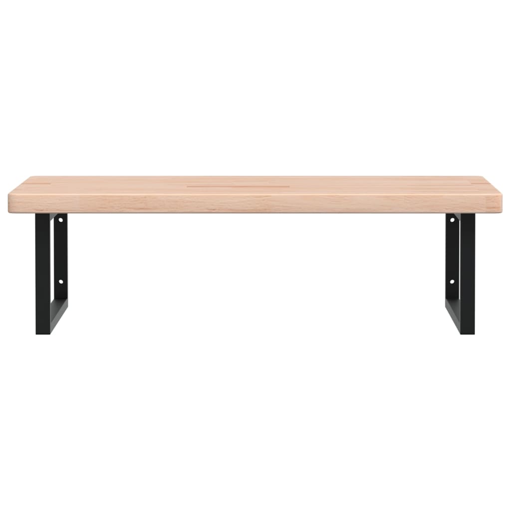 vidaXL Ράφι Νιπτήρα Τοίχου από Ατσάλι / Μασίφ Ξύλο Δρυός