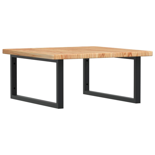 vidaXL Ράφι Νιπτήρα Τοίχου από Ατσάλι / Μασίφ Ξύλο Δρυός