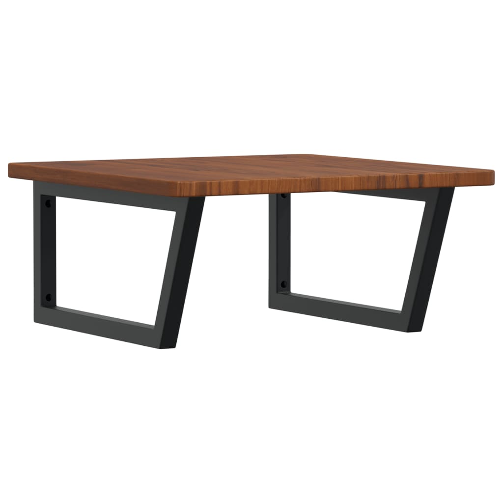 vidaXL Ράφι Νιπτήρα Τοίχου από Ατσάλι / Μασίφ Ξύλο Δρυός