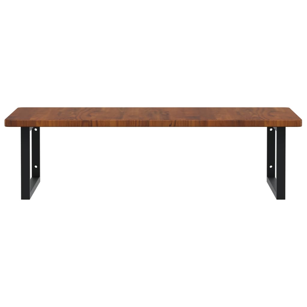 vidaXL Ράφι Νιπτήρα Τοίχου από Ατσάλι / Μασίφ Ξύλο Δρυός