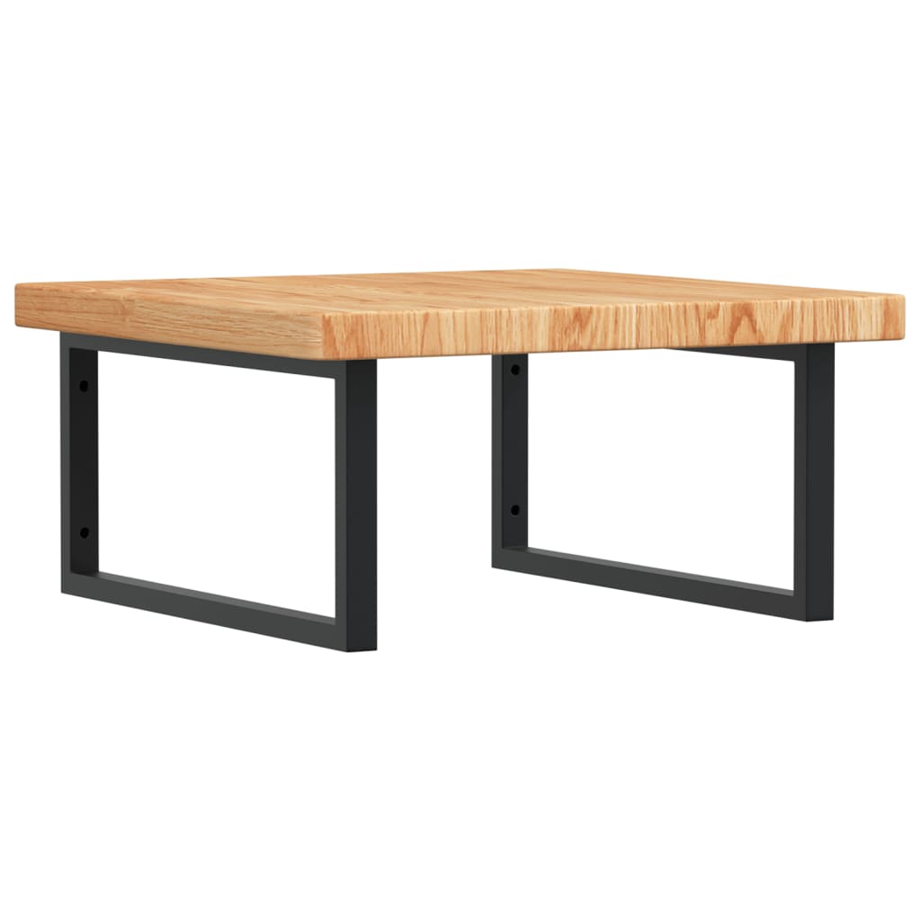 vidaXL Ράφι Νιπτήρα Τοίχου από Ατσάλι / Μασίφ Ξύλο Δρυός