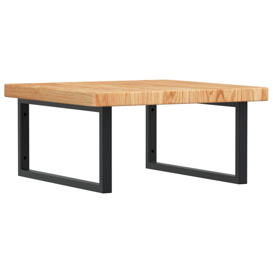 vidaXL Ράφι Νιπτήρα Τοίχου από Ατσάλι / Μασίφ Ξύλο Δρυός